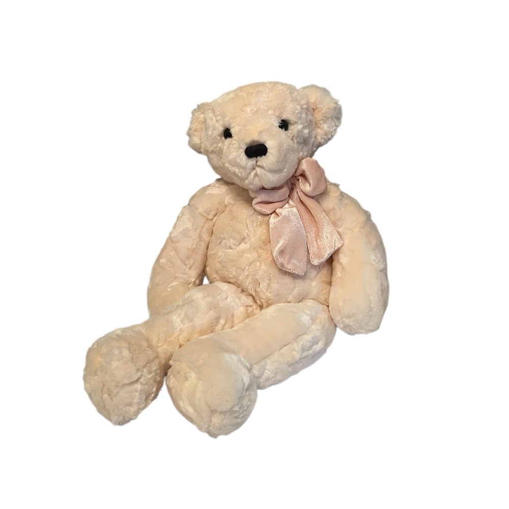 LIKE NEW VTG 1990s Dakin Teddy Bear “Ginger” Cream Color with Velvet Bow PA-4368